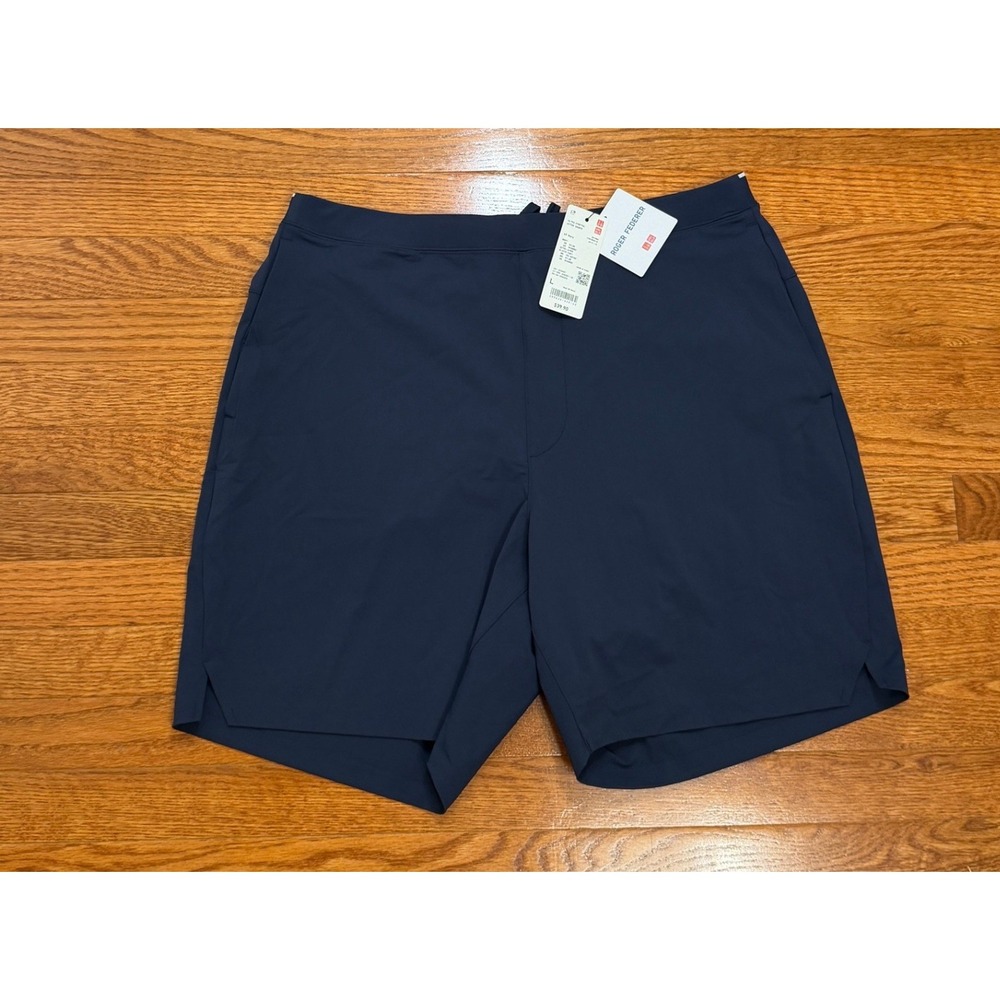 Uniqlo Roger Federer Ultra Stretch Active Shorts Mens Large 7" Navy Tennis Gym
